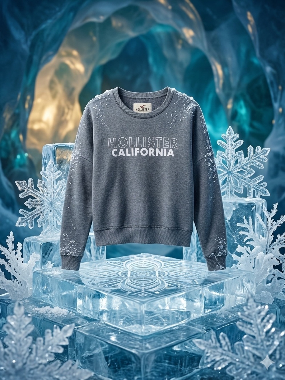 Hollister Charcoal Logo Crewneck Sweatshirt